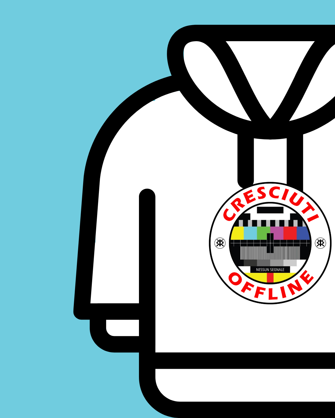 CRESCIUTI OFFLINE - FELPA CON CAPPUCCIO CRESCIUTI OFFLINE NO SIGNAL TV